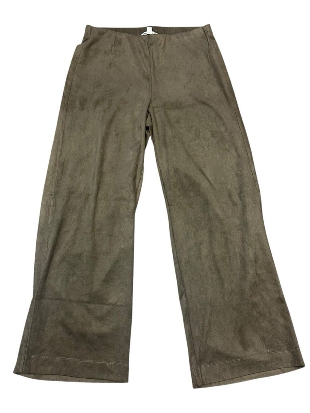 John‎ Paul Richard Pants Womens M Brown Wide Leg Pull On Stretch Faux Suede NEW
